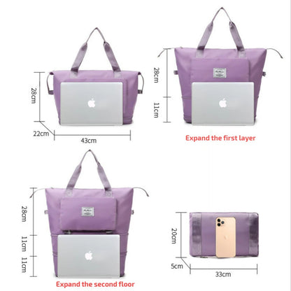 Sac de Voyage Extensible pour Femmes - Grand Sac de Fitness Pliable avec Séparation Sec/Humide - Léger et Portable