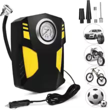 Gonfleur de Pneus 12V Multifonction - Compresseur d'Air Portable avec Manomètre Numérique - Pour Voiture, Vélos, Sports.